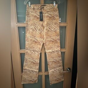 Motel Brown Zebra Pants NWT